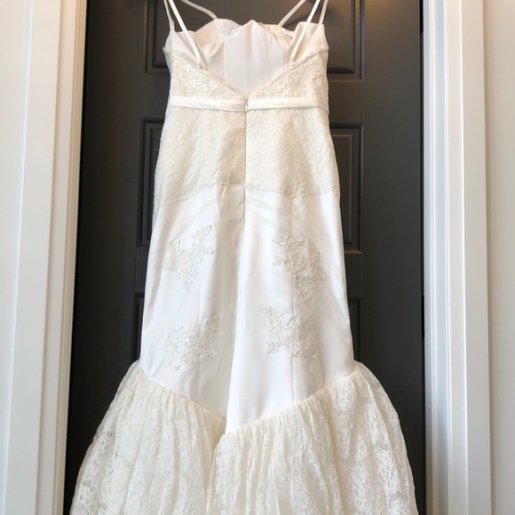 Stunning Ivory Lacy Fit and Flare Gown - Picture 5 of 5
